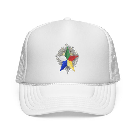Star Compass Trucker Cap — Colorful Geometric Star Hat