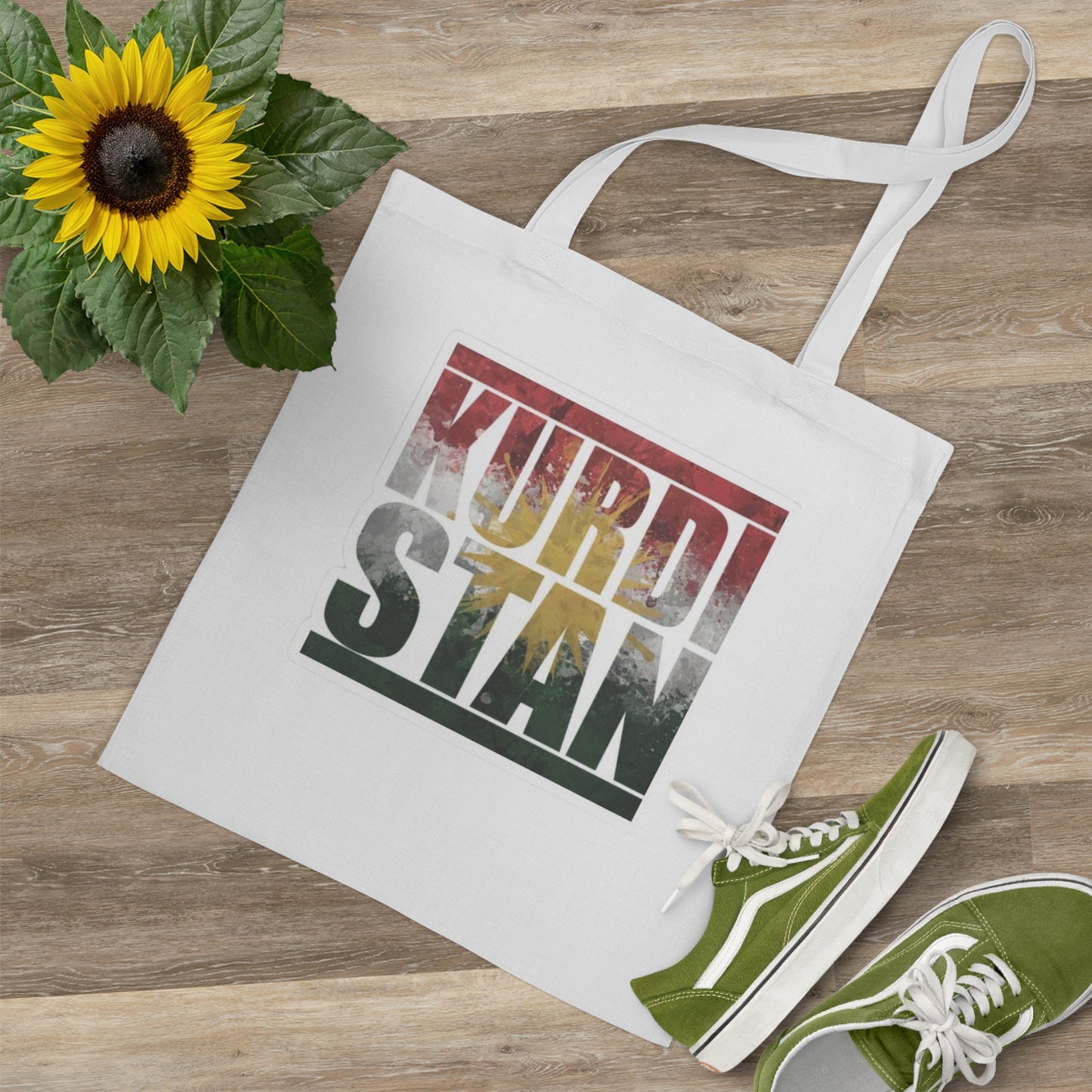Kurdistan Flag Tote Bag — Kurdish Pride Canvas Grocery & Everyday Tote