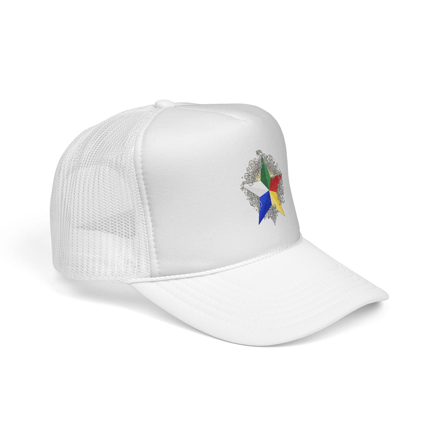 Star Compass Trucker Cap — Colorful Geometric Star Hat