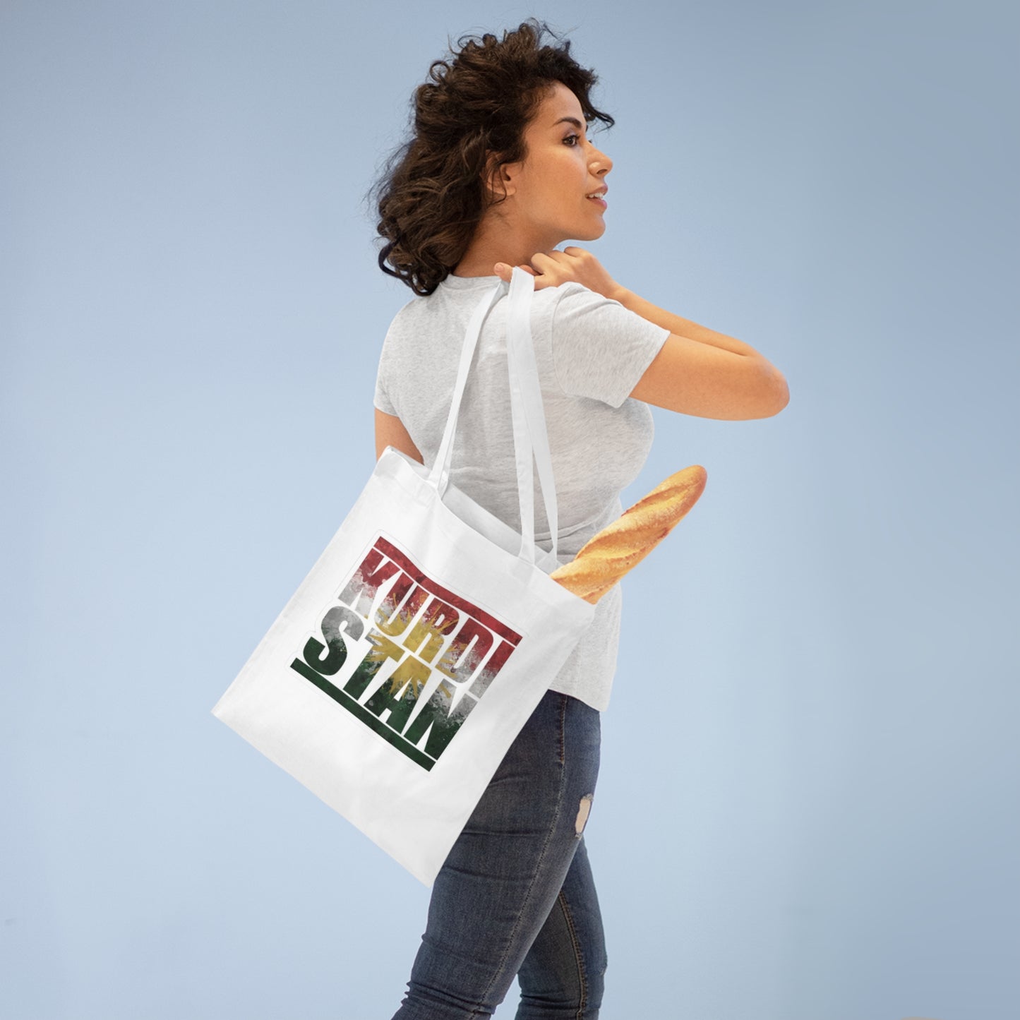 Kurdistan Flag Tote Bag — Kurdish Pride Canvas Grocery & Everyday Tote