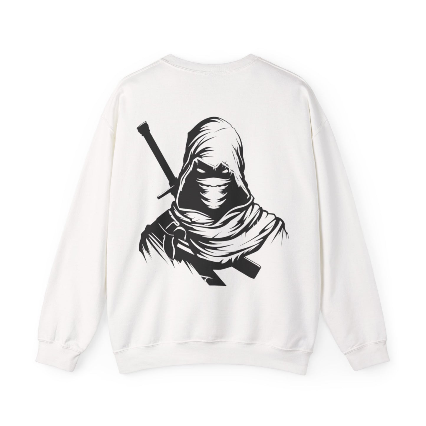 Hooded Rogue Graphic Sweatshirt — Ninja Assassin Back Print with Star Chest Emblem